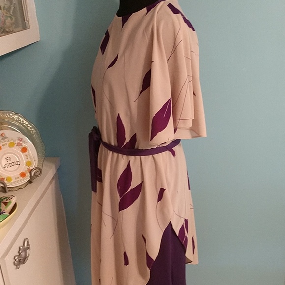 Vintage Dresses & Skirts - 70's Vintage Lady Carol New York Purple Dress L